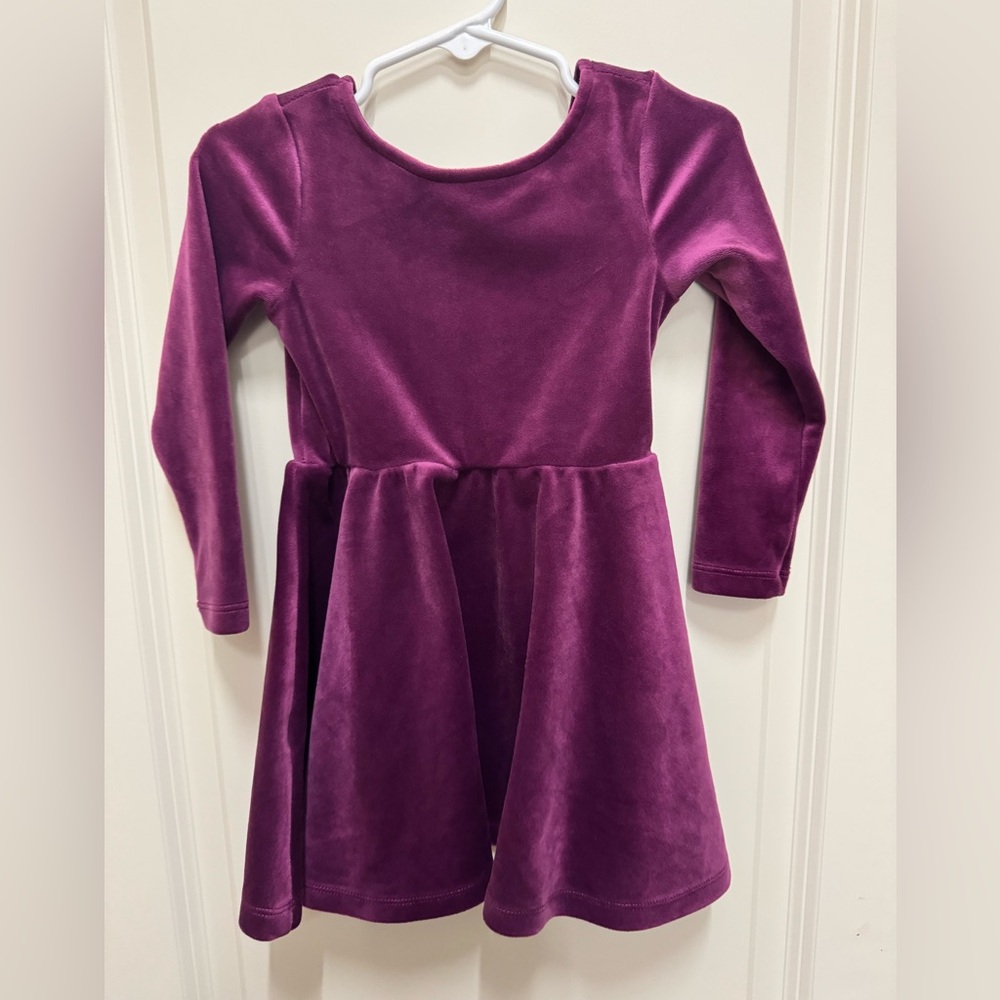 Tea collection plum velvet dress